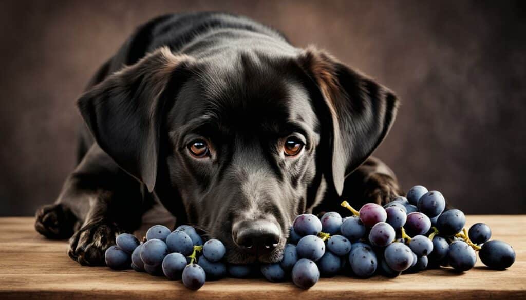 symptomen van vergiftiging door druiven en rozijnen bij honden