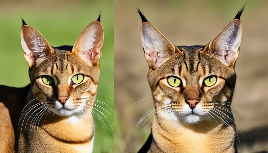 Vergelijking Chausie kat met andere kattenrassen