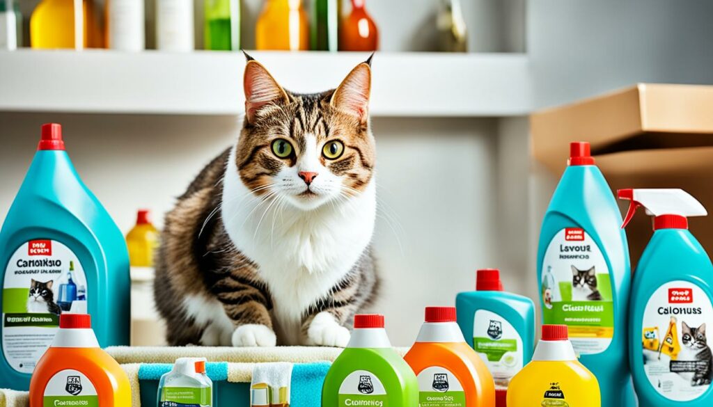 giftige schoonmaak- en bestrijdingsmiddelen voor katten