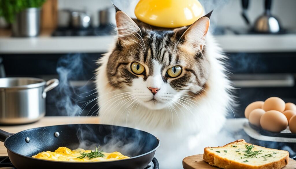 mogen katten omelet eten