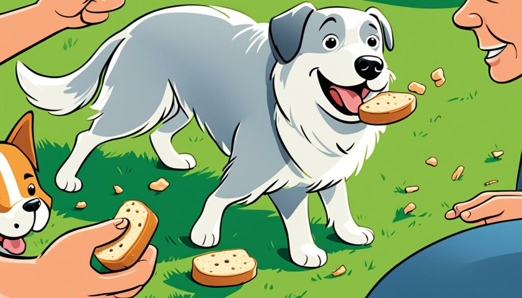 voeren brood aan honden